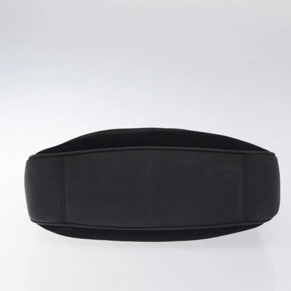 GUCCI Bamboo Hand Bag Suede Leather Black Gold 001 3444 1638 Auth bs27007 - Picture 6 of 14